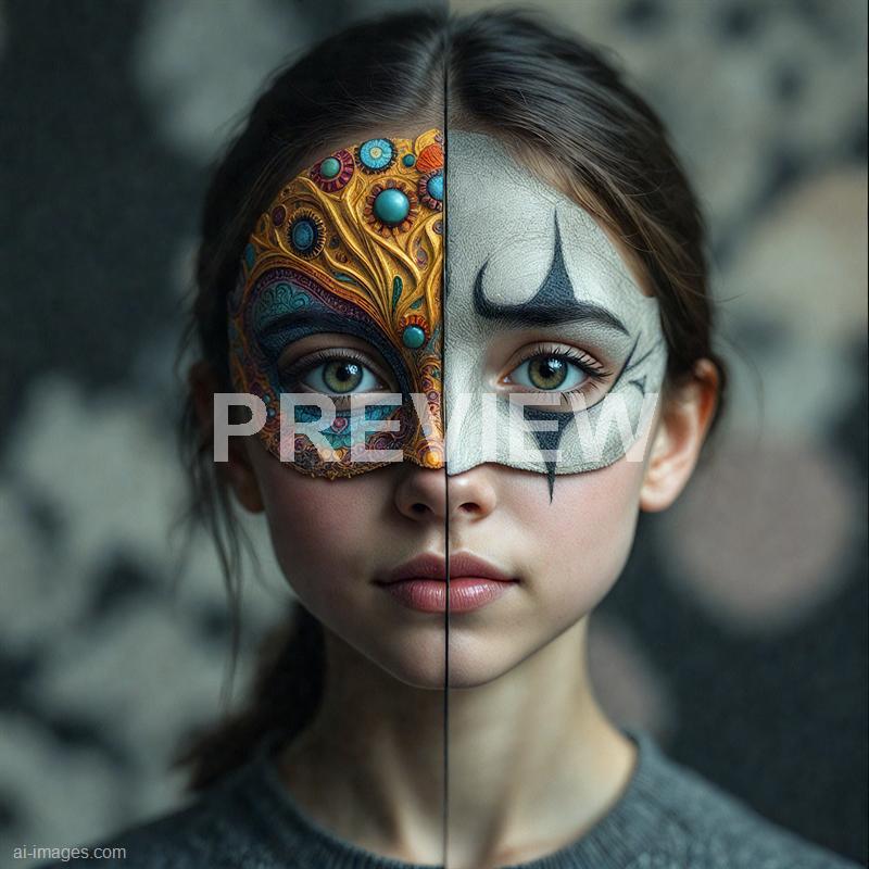 3118 - a-girl-s-face-split-into-two-halves-each-with-a-diffe_250420204939_Filename Text 2_03490_Filename Text 3